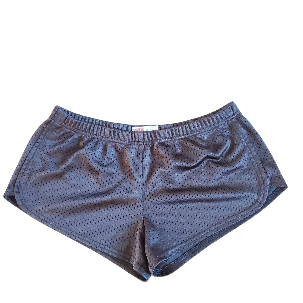 Soffe Mesh Shorts Womens XL Blue Low Rise Elastic Waist Cheer Running Gym 90s